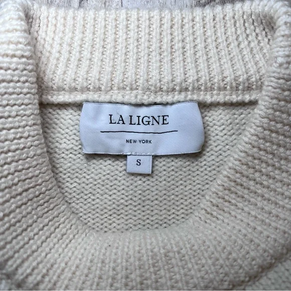 La Ligne Women's Crew Neck Sweater - Black and Cream Stripes Size Small - Picture 10 of 12
